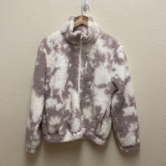 Betsey Johnson Tie Dye Teddy Zip Jacket Medium - Picture 1 of 5